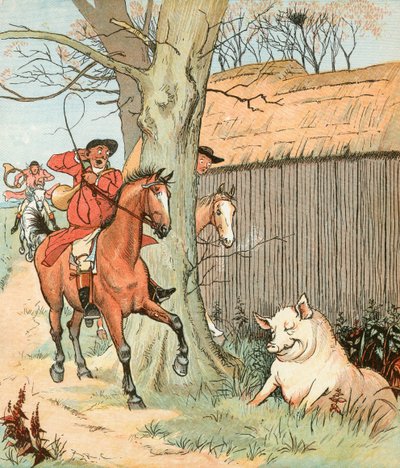 A vadászat (színes litográfia) alkotó: Randolph Caldecott