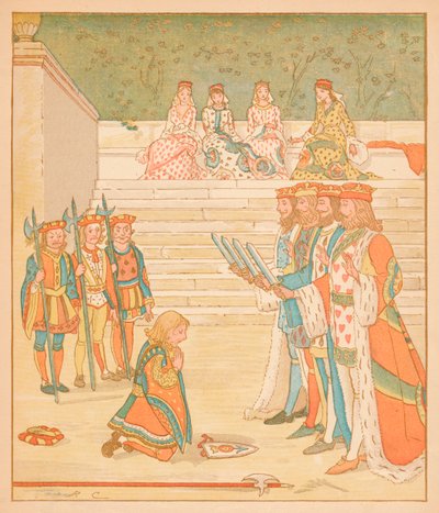 A Szívek Kádája, visszahozta azokat a tortákat, és megfogadta, hogy nem lop többet, 1880. alkotó: Randolph Caldecott