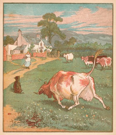 Ez a gyűrött szarvú tehén..., c1878. alkotó: Randolph Caldecott