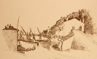 helyi francia halászfalu Dél-Franciaországban c1884 alkotó: Randolph Caldecott