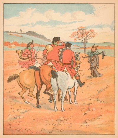 ...az első dolog, amit találtak, egy rongyos boggart volt egy mezőn..., 1880. alkotó: Randolph Caldecott