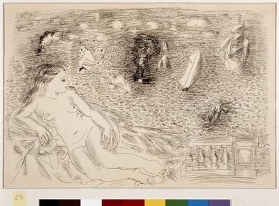 Femme nue devant la mer (olaj, vászon) alkotó: Raoul Dufy