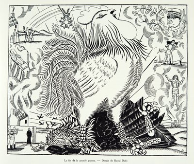 A Nagy Háború vége, a Histoire de la Troisieme Republique, I. kötet, Politikatörténet, 1933-as kiadás (litográfia). alkotó: Raoul Dufy