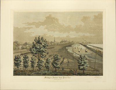 Michigan Avenue a Park Row-tól 1865-ben alkotó: Raoul Varin