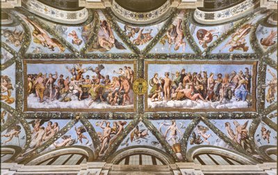 Kilátás az Ámor és Psyche loggiájának boltozataira, alkotó: Raphael