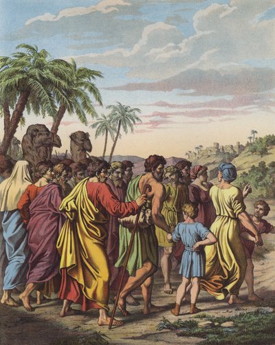 Az izraeliták visszatérése babiloni fogságukból (színes litho) alkotó: after Raphael
