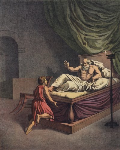 Sámuel Elihez megy, miután meghallotta a nevét kiáltó hangot (színes litho) alkotó: after Raphael