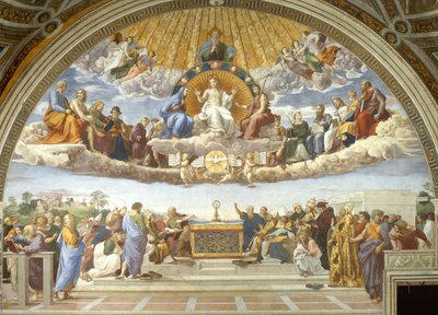 Disputa, a Stanza della Segnaturából alkotó: Raphael