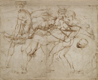 Adonis halála (toll és barna tinta törtfehér papíron) alkotó: Raphael