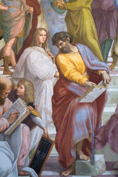 Az athéni iskola, Parmenides részlete, Scala della Segnatura alkotó: Raphael (1483-1520)
