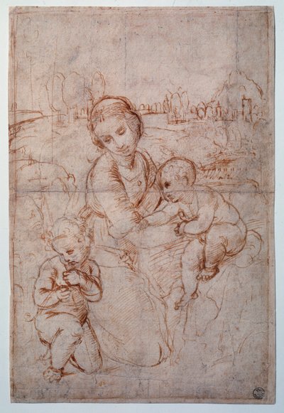Esterházy herceg Szűza Tanulmány - Rajz, 1507-1508 körül alkotó: Raphael