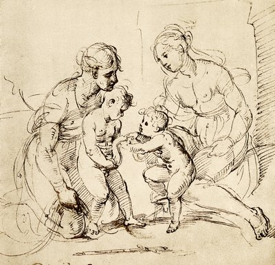 Tervezés a Szent Család számára a müncheni Canigiani házból alkotó: Raffaello Sanzio Raphael