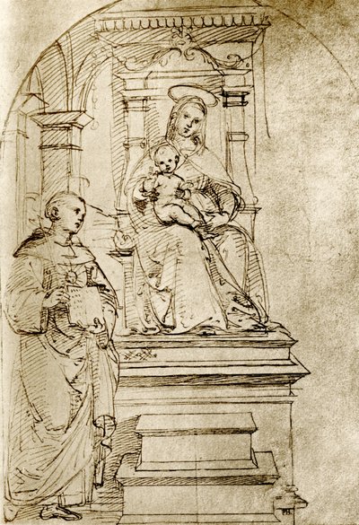 A trónra emelt Madonna alkotó: Raffaello Sanzio Raphael