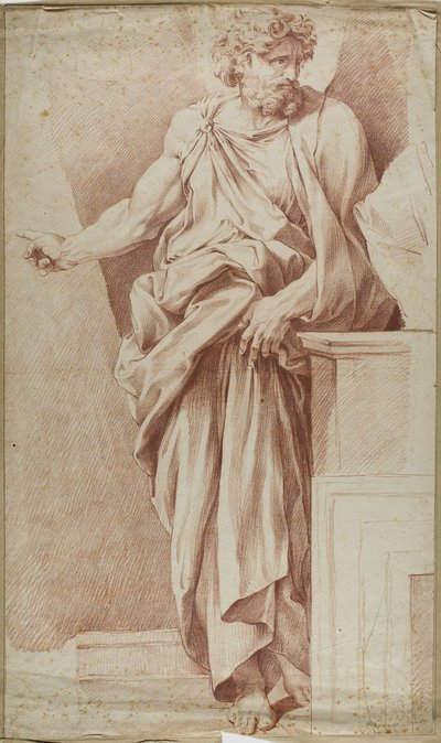 Álló ember, jobb kézzel mutat alkotó: Raphael