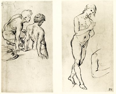 Tanulmányozzon egy imádkozó alakot alkotó: Raffaello Sanzio Raphael