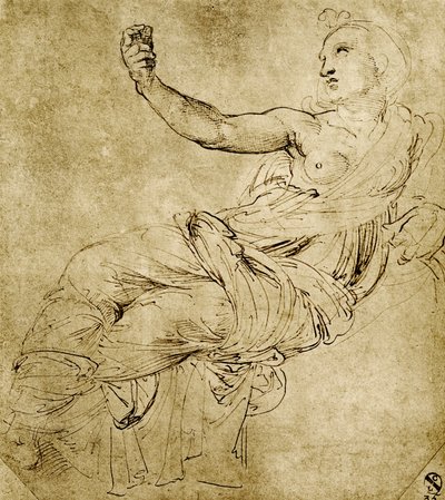 A Muse Euterpe alkotó: Raffaello Sanzio Raphael