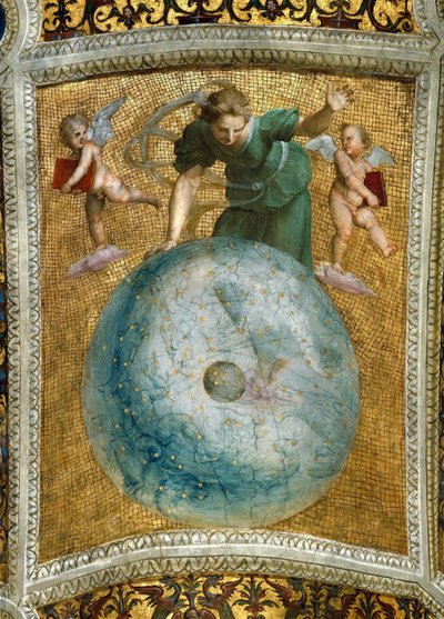 A Primum mobil. Mennyezeti freskó a Stanza della Segnaturában, kb. 1510-1511. alkotó: Raphael