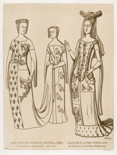 Anne Dauphine, Forez grófnője és Nedouchel hölgye, 1370-80. Jacqueline de Lagrange, Jean de Montagu francia mester felesége, 1409. alkotó: Raphael Jacquemin