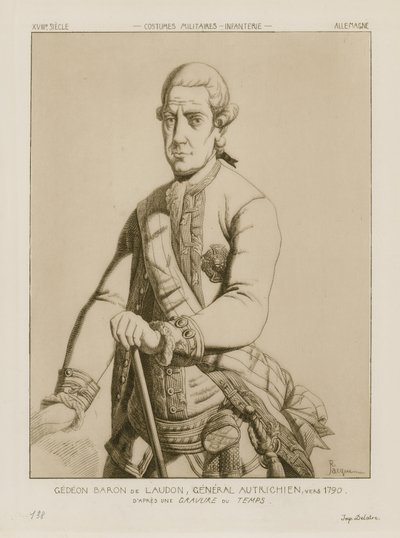 Gideon von Laudon báró, osztrák tábornok, 1790 körül alkotó: Raphael Jacquemin