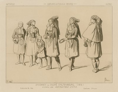 Német nemzeti viselet - Szász-Altenburgi Hercegség (1815) alkotó: Raphael Jacquemin