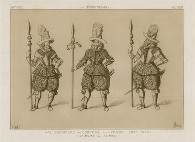 Egy hercegi kortézs alabárdosai, 1615-1620 alkotó: Raphael Jacquemin