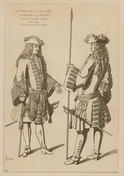 Tallard marsall és Laubanie úr a táborban a landau-i csata előtt, 1703. november alkotó: Raphael Jacquemin