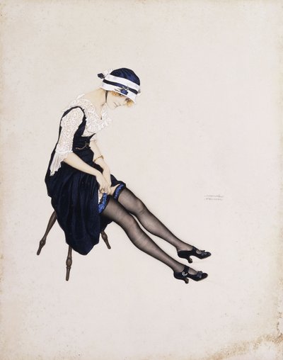 Harisnyakötő, alkotó: Raphael Kirchner