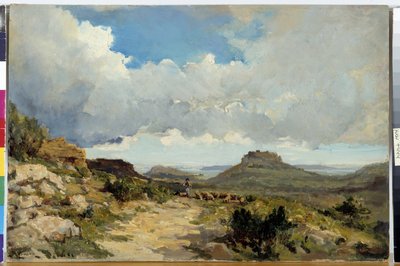 Berger a Miramas le Vieux, Etang de Berre in the Bouches of the Rhone Raphael Luc Ponson festménye (1835-1904) Kötelező említés: Gyűjtemény alapítványa, de Provence, Marseille alkotó: Raphael Luc Ponson