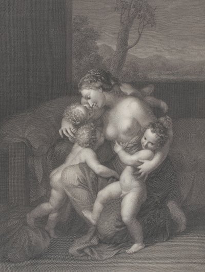 Jótékonysági szervezet három kisgyermekkel, 1795. alkotó: Raphael Morghen