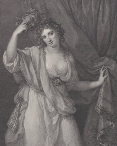 Lady Hamilton, mint a komikus múzsa, Thalia, 1791. alkotó: Raphael Morghen