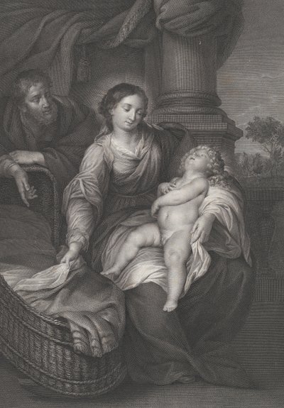 A Szent Család, a Szűzanya ölében alvó Krisztus-gyermekkel kb. 1778-86 alkotó: Raphael Morghen