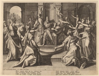 Salamont feleségei bálványimádásra vezették, 1589. alkotó: Raphael Sadeler