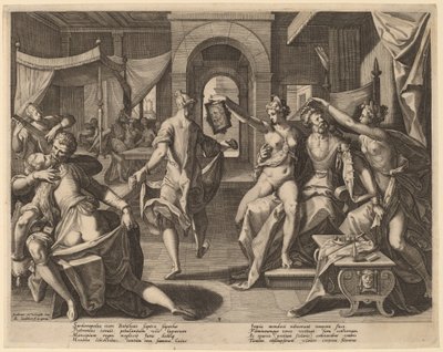 Sardanapalus az ágyasok között alkotó: Raphael Sadeler I after Joos van Winghe