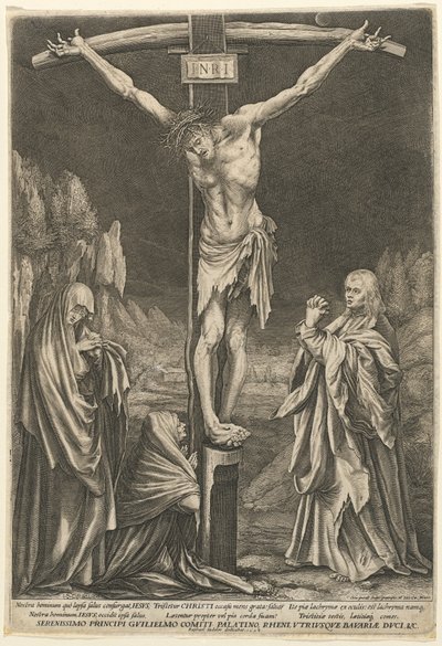 A kis keresztre feszítés alkotó: Raphael Sadeler I after Matthias Grünewald