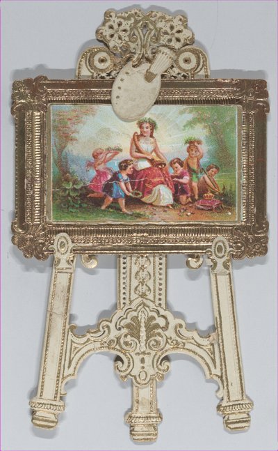 Valentin - Álló festőállvány, kromolitografált család, 1873. alkotó: Raphael Tuck and Sons