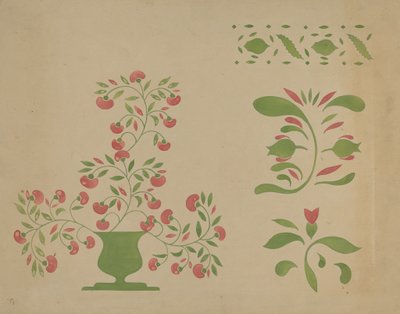 Stencilfali dekoráció, c. 1936. alkotó: Ray Holden