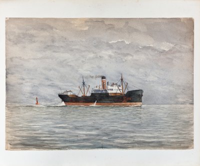 Rakomány a Gironde torkolatánál (gouache) alkotó: Raymond Bonnefon