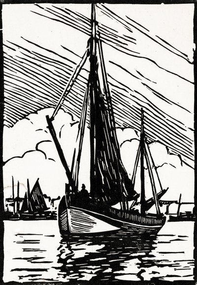 gabarre (linómetszet) alkotó: Raymond Bonnefon