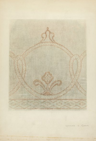 Falfestmény restaurálási rajz, c. 1940. alkotó: Raymond E. Noble