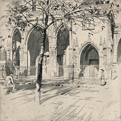 A St Germain-lAuxerrois-templom homlokzata, 1915 alkotó: Raymond Ray Jones