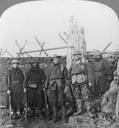Lewis géppuskások, Hollebeke, Belgium, I. világháború, c1914-c1918. alkotó: Realistic Travels Publishers