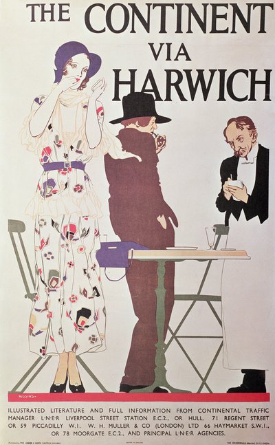 A kontinens Harwichon keresztül (poszter) alkotó: Reginald Edward Higgins