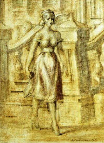 Sétáló hölgy: Kettős festmény alkotó: Reginald Marsh