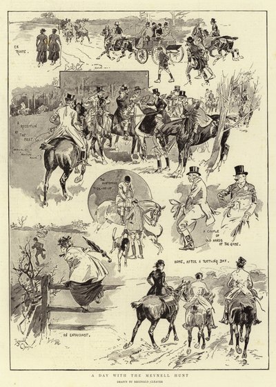 Egy nap a Meynell vadászattal (litográfia) alkotó: Reginald Thomas Cleaver