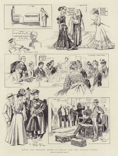 Szállodai és panziós jegyzetek Milánóban és az olasz tavaknál (litho) alkotó: Reginald Thomas Cleaver