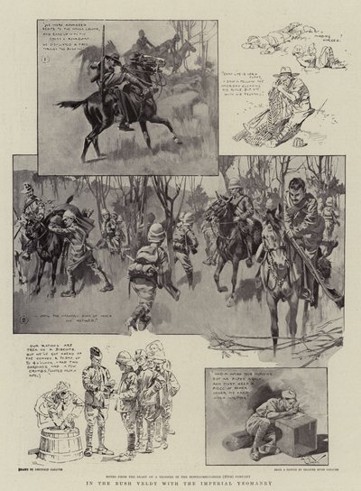 A Bush Veldtben a császári lovassággal (litográfia) alkotó: Reginald Thomas Cleaver