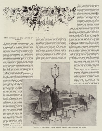 Lady Visitors az alsóházban (litográfia) alkotó: Reginald Thomas Cleaver