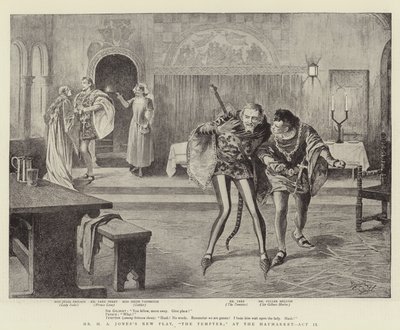 H. A. Jones új darabja, "A kísértő", a Haymarket színházban, II. felvonás (lithó) alkotó: Reginald Thomas Cleaver