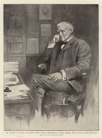 Thomas F. Bayard úr, az Egyesült Államok néhai nagy-britanniai nagykövete, aki most hagyja el Angliát (litho) alkotó: Reginald Thomas Cleaver