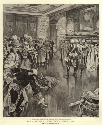 Warwick grófnő jelmezbálja (litográfia) alkotó: Reginald Thomas Cleaver
